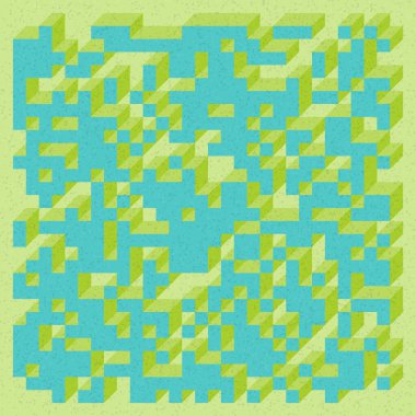 Soyut geometrik arkaplan. Edward Zajecs 2. Cubo 'nun 1971' deki uygulaması. Esasen 8 taştan oluşan bir Truchet fayans seti ve yerleştirme sanatı illüstrasyonu için kurallar 