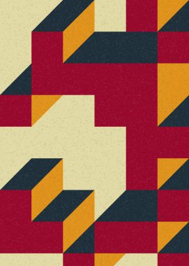 Soyut geometrik arkaplan. Edward Zajecs 2. Cubo 'nun 1971' deki uygulaması. Esasen 8 taştan oluşan bir Truchet fayans seti ve yerleştirme sanatı illüstrasyonu için kurallar 