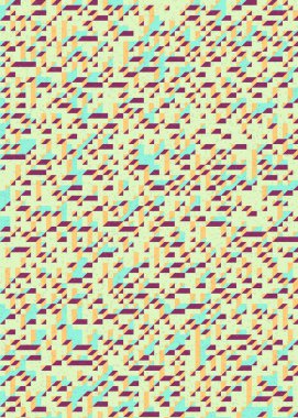 Soyut geometrik arkaplan. Edward Zajecs 2. Cubo 'nun 1971' deki uygulaması. Esasen 8 taştan oluşan bir Truchet fayans seti ve yerleştirme sanatı illüstrasyonu için kurallar 