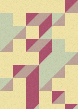 Soyut geometrik arkaplan. Edward Zajecs 2. Cubo 'nun 1971' deki uygulaması. Esasen 8 taştan oluşan bir Truchet fayans seti ve yerleştirme sanatı illüstrasyonu için kurallar 