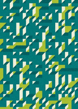 Soyut geometrik arkaplan. Edward Zajecs 2. Cubo 'nun 1971' deki uygulaması. Esasen 8 taştan oluşan bir Truchet fayans seti ve yerleştirme sanatı illüstrasyonu için kurallar 