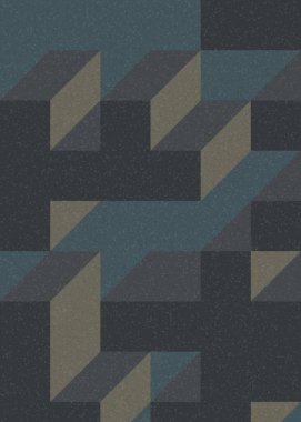 Soyut geometrik arkaplan. Edward Zajecs 2. Cubo 'nun 1971' deki uygulaması. Esasen 8 taştan oluşan bir Truchet fayans seti ve yerleştirme sanatı illüstrasyonu için kurallar 