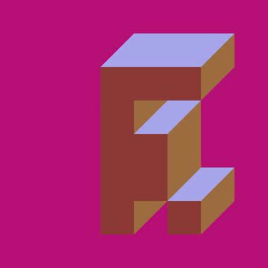 Soyut geometrik arkaplan. Edward Zajecs 2. Cubo 'nun 1971' deki uygulaması. Esasen 8 taştan oluşan bir Truchet fayans seti ve yerleştirme sanatı illüstrasyonu için kurallar 