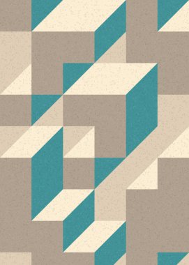 Soyut geometrik arkaplan. Edward Zajecs 2. Cubo 'nun 1971' deki uygulaması. Esasen 8 taştan oluşan bir Truchet fayans seti ve yerleştirme sanatı illüstrasyonu için kurallar 