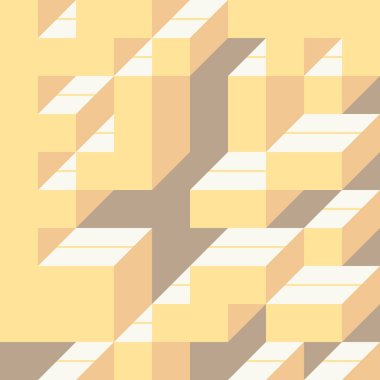 Soyut geometrik arkaplan. Edward Zajecs 2. Cubo 'nun 1971' deki uygulaması. Esasen 8 taştan oluşan bir Truchet fayans seti ve yerleştirme sanatı illüstrasyonu için kurallar 