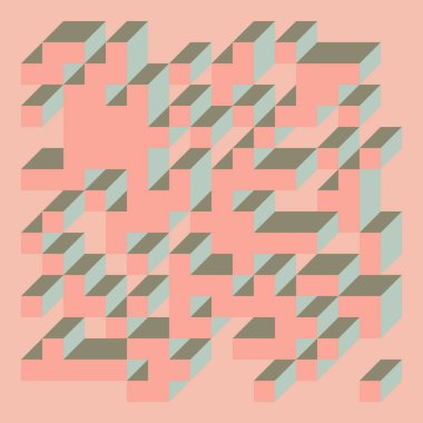 Edward Zajecs 2. Cubo 'nun 1971' deki uygulaması. Esasen 8 taştan oluşan bir Truchet fayans seti ve yerleştirme sanatı illüstrasyonu için kurallar  