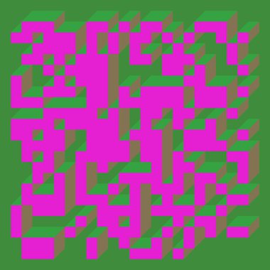 Edward Zajec 'in 1971' deki Il Cubo 'sunun uygulanması. Esasen 8 taştan oluşan bir Truchet fayans seti ve yerleştirme sanatı illüstrasyonu için kurallar