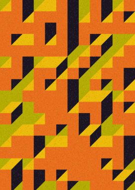 Soyut geometrik arkaplan. Edward Zajecs 2. Cubo 'nun 1971' deki uygulaması. Esasen 8 taştan oluşan bir Truchet fayans seti ve yerleştirme sanatı illüstrasyonu için kurallar 