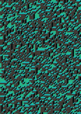 Soyut geometrik arkaplan. Edward Zajecs 2. Cubo 'nun 1971' deki uygulaması. Esasen 8 taştan oluşan bir Truchet fayans seti ve yerleştirme sanatı illüstrasyonu için kurallar 