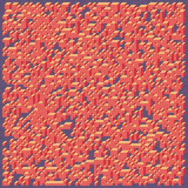 Soyut geometrik arkaplan. Edward Zajecs 2. Cubo 'nun 1971' deki uygulaması. Esasen 8 taştan oluşan bir Truchet fayans seti ve yerleştirme sanatı illüstrasyonu için kurallar 