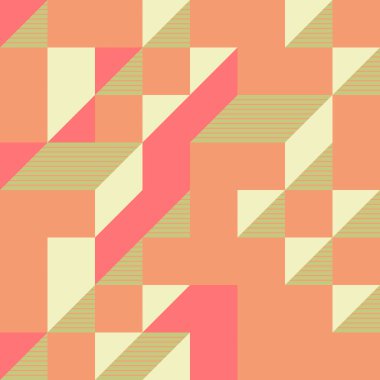 Soyut geometrik arkaplan. Edward Zajecs 2. Cubo 'nun 1971' deki uygulaması. Esasen 8 taştan oluşan bir Truchet fayans seti ve yerleştirme sanatı illüstrasyonu için kurallar 