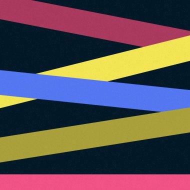 Mercan mavisi renkler çizgiler arası üretici sanat tarzı renkli illüstrasyon