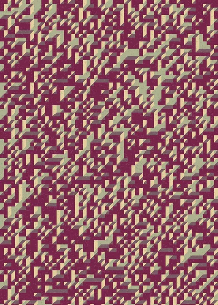 Soyut geometrik arkaplan. Edward Zajecs 2. Cubo 'nun 1971' deki uygulaması. Esasen 8 taştan oluşan bir Truchet fayans seti ve yerleştirme sanatı illüstrasyonu için kurallar 