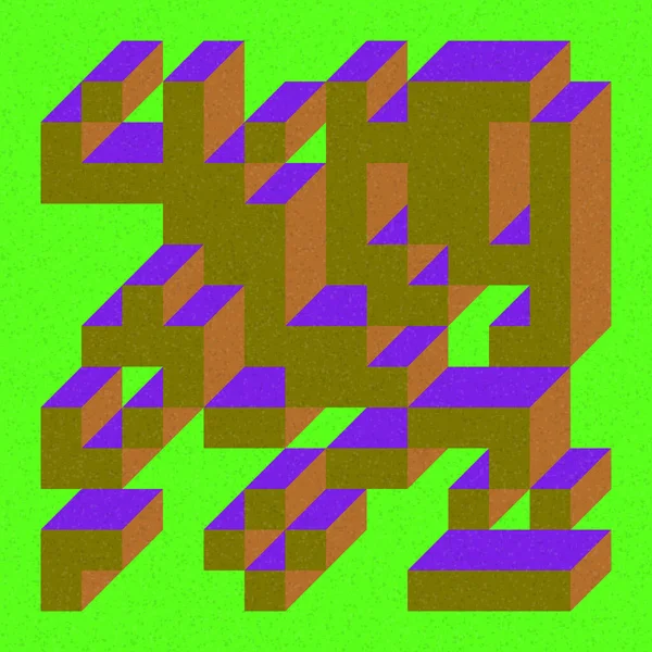 Fundo Geométrico Abstrato Implementação Edward Zajecs Cubo 1971 Essencialmente Conjunto — Vetor de Stock