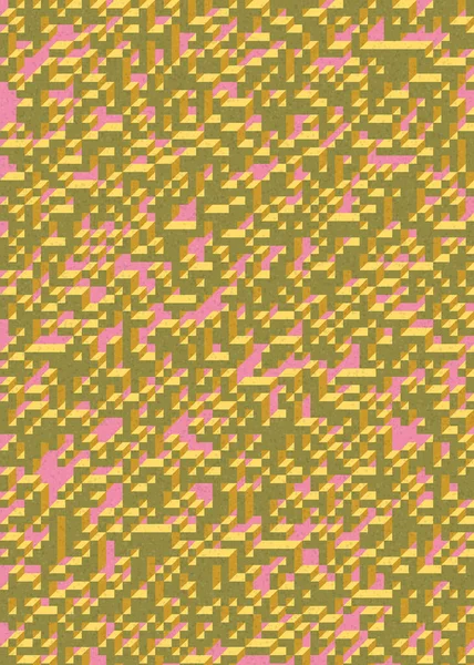 Soyut geometrik arkaplan. Edward Zajecs 2. Cubo 'nun 1971' deki uygulaması. Esasen 8 taştan oluşan bir Truchet fayans seti ve yerleştirme sanatı illüstrasyonu için kurallar 