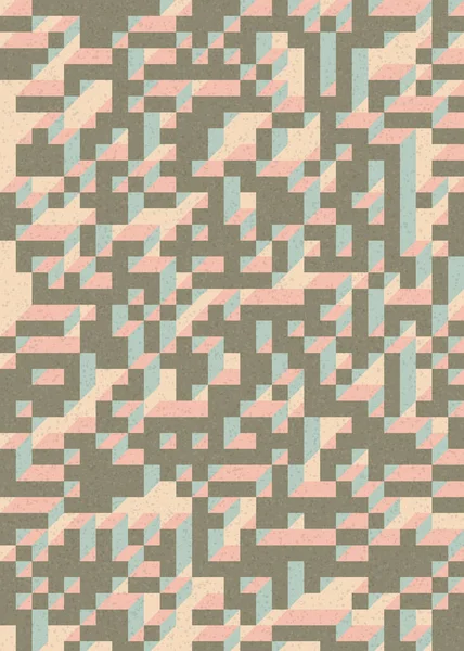 Soyut geometrik arkaplan. Edward Zajecs 2. Cubo 'nun 1971' deki uygulaması. Esasen 8 taştan oluşan bir Truchet fayans seti ve yerleştirme sanatı illüstrasyonu için kurallar 