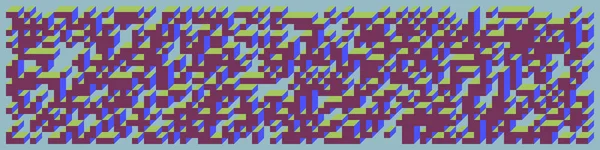 Soyut geometrik arkaplan. Edward Zajecs 2. Cubo 'nun 1971' deki uygulaması. Esasen 8 taştan oluşan bir Truchet fayans seti ve yerleştirme sanatı illüstrasyonu için kurallar 