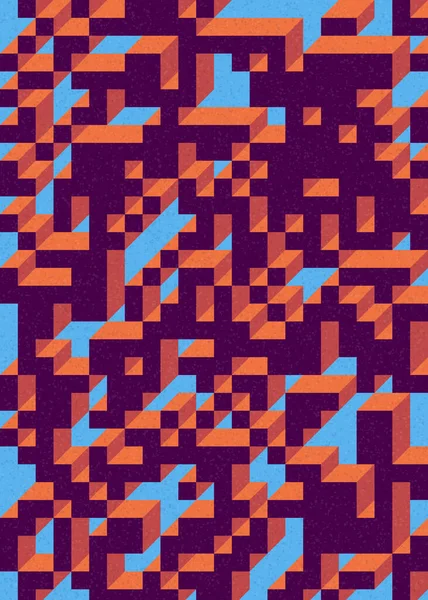 Soyut geometrik arkaplan. Edward Zajecs 2. Cubo 'nun 1971' deki uygulaması. Esasen 8 taştan oluşan bir Truchet fayans seti ve yerleştirme sanatı illüstrasyonu için kurallar 