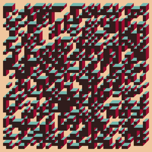Soyut geometrik arkaplan. Edward Zajecs 2. Cubo 'nun 1971' deki uygulaması. Esasen 8 taştan oluşan bir Truchet fayans seti ve yerleştirme sanatı illüstrasyonu için kurallar 