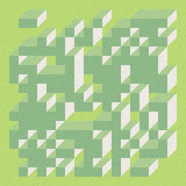 Edward Zajecs 2. Cubo 'nun 1971' deki uygulaması. Esasen 8 taştan oluşan bir Truchet fayans seti ve yerleştirme sanatı illüstrasyonu için kurallar  