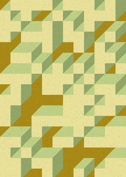 Soyut geometrik arkaplan. Edward Zajecs 2. Cubo 'nun 1971' deki uygulaması. Esasen 8 taştan oluşan bir Truchet fayans seti ve yerleştirme sanatı illüstrasyonu için kurallar 