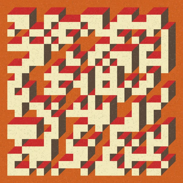 Soyut geometrik arkaplan. Edward Zajecs 2. Cubo 'nun 1971' deki uygulaması. Esasen 8 taştan oluşan bir Truchet fayans seti ve yerleştirme sanatı illüstrasyonu için kurallar 