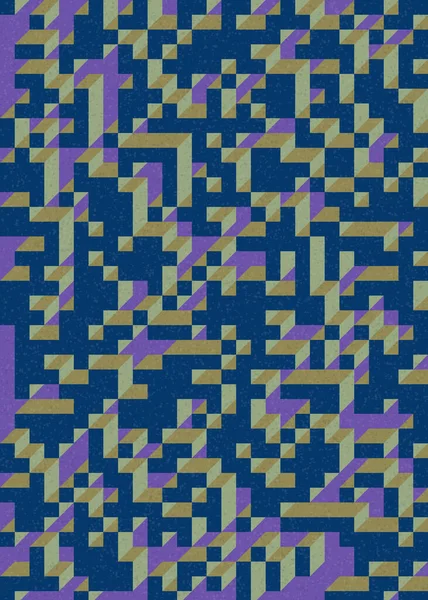 Soyut geometrik arkaplan. Edward Zajecs 2. Cubo 'nun 1971' deki uygulaması. Esasen 8 taştan oluşan bir Truchet fayans seti ve yerleştirme sanatı illüstrasyonu için kurallar 