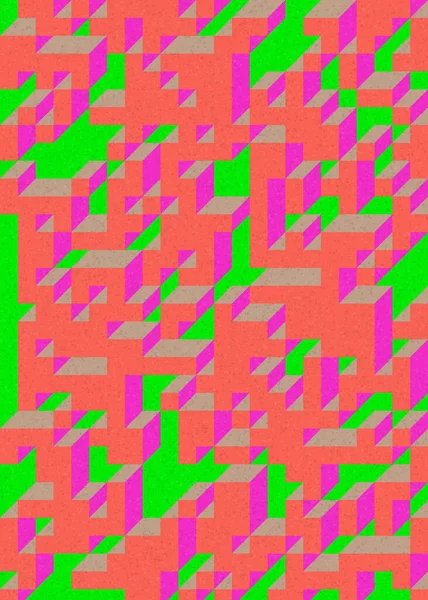 Edward Zajecs 2. Cubo 'nun 1971' deki uygulaması. Esasen 8 taştan oluşan bir Truchet fayans seti ve yerleştirme sanatı illüstrasyonu için kurallar  