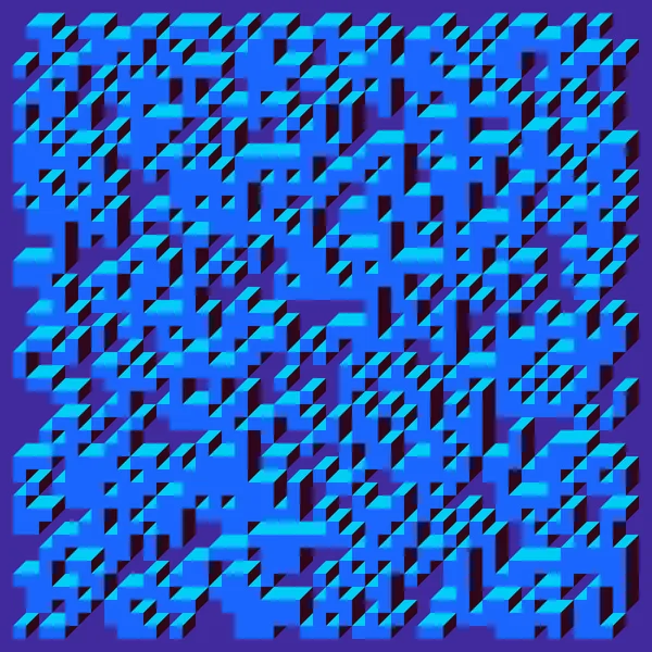 Soyut geometrik arkaplan. Edward Zajecs 2. Cubo 'nun 1971' deki uygulaması. Esasen 8 taştan oluşan bir Truchet fayans seti ve yerleştirme sanatı illüstrasyonu için kurallar 