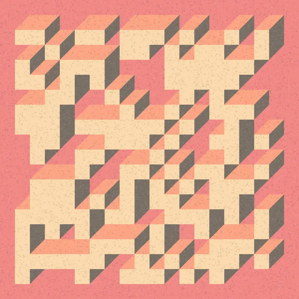 Soyut geometrik arkaplan. Edward Zajecs 2. Cubo 'nun 1971' deki uygulaması. Esasen 8 taştan oluşan bir Truchet fayans seti ve yerleştirme sanatı illüstrasyonu için kurallar 