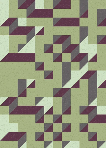 Soyut geometrik arkaplan. Edward Zajecs 2. Cubo 'nun 1971' deki uygulaması. Esasen 8 taştan oluşan bir Truchet fayans seti ve yerleştirme sanatı illüstrasyonu için kurallar 