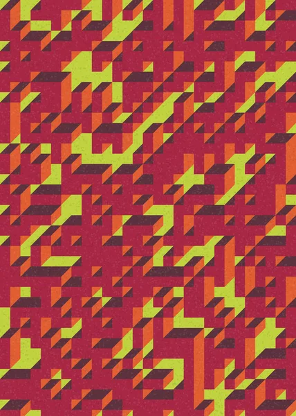 Soyut geometrik arkaplan. Edward Zajecs 2. Cubo 'nun 1971' deki uygulaması. Esasen 8 taştan oluşan bir Truchet fayans seti ve yerleştirme sanatı illüstrasyonu için kurallar 