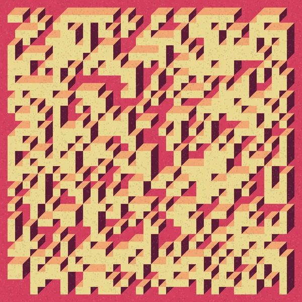 Soyut geometrik arkaplan. Edward Zajecs 2. Cubo 'nun 1971' deki uygulaması. Esasen 8 taştan oluşan bir Truchet fayans seti ve yerleştirme sanatı illüstrasyonu için kurallar 