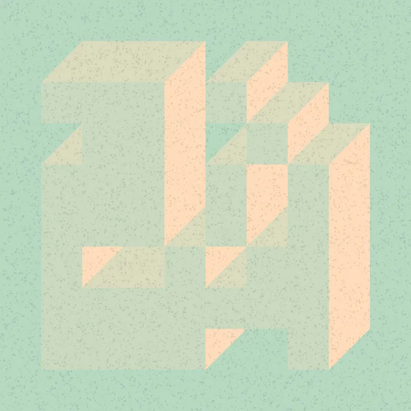 Soyut geometrik arkaplan. Edward Zajecs 2. Cubo 'nun 1971' deki uygulaması. Esasen 8 taştan oluşan bir Truchet fayans seti ve yerleştirme sanatı illüstrasyonu için kurallar 