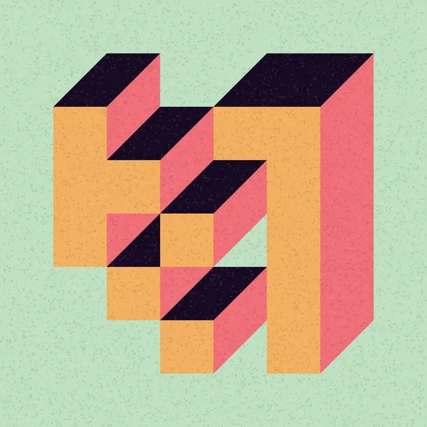 Edward Zajecs 2. Cubo 'nun 1971' deki uygulaması. Esasen 8 taştan oluşan bir Truchet fayans seti ve yerleştirme sanatı illüstrasyonu için kurallar  