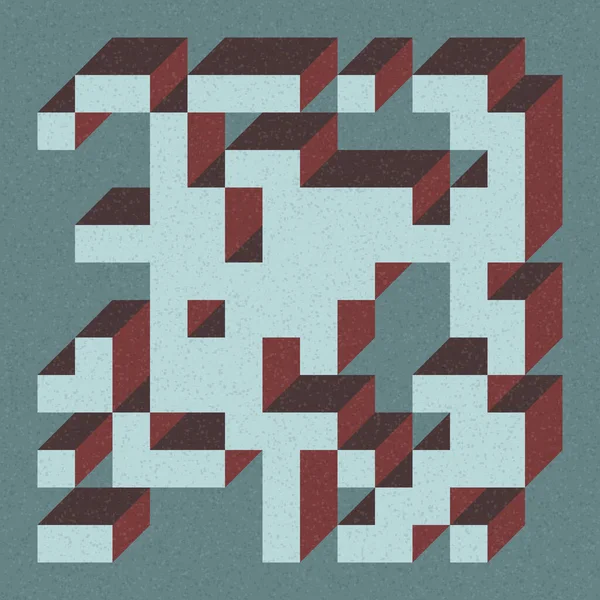 Soyut geometrik arkaplan. Edward Zajecs 2. Cubo 'nun 1971' deki uygulaması. Esasen 8 taştan oluşan bir Truchet fayans seti ve yerleştirme sanatı illüstrasyonu için kurallar 