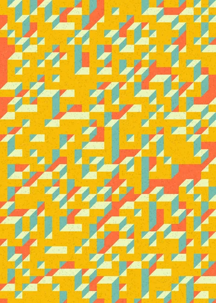 Soyut geometrik arkaplan. Edward Zajecs 2. Cubo 'nun 1971' deki uygulaması. Esasen 8 taştan oluşan bir Truchet fayans seti ve yerleştirme sanatı illüstrasyonu için kurallar 