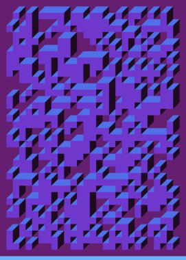 Edward Zajecs 2. Cubo 'nun 1971' deki uygulaması. Esasen 8 taştan oluşan bir Truchet fayans seti ve yerleştirme sanatı illüstrasyonu için kurallar  