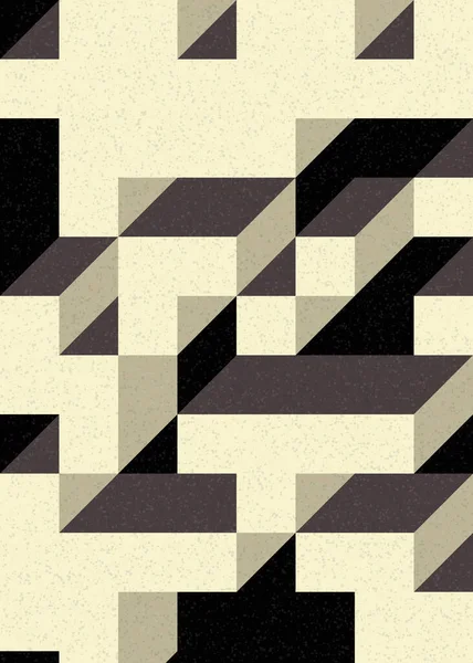 Soyut geometrik arkaplan. Edward Zajecs 2. Cubo 'nun 1971' deki uygulaması. Esasen 8 taştan oluşan bir Truchet fayans seti ve yerleştirme sanatı illüstrasyonu için kurallar 