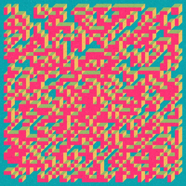 Soyut geometrik arkaplan. Edward Zajecs 2. Cubo 'nun 1971' deki uygulaması. Esasen 8 taştan oluşan bir Truchet fayans seti ve yerleştirme sanatı illüstrasyonu için kurallar 