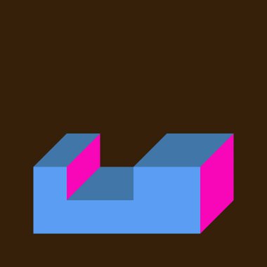 Edward Zajecs 2. Cubo 'nun 1971' deki uygulaması. Esasen 8 taştan oluşan bir Truchet fayans seti ve yerleştirme sanatı illüstrasyonu için kurallar  