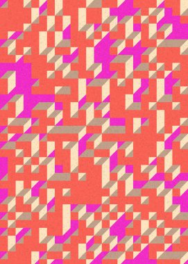 Edward Zajecs 2. Cubo 'nun 1971' deki uygulaması. Esasen 8 taştan oluşan bir Truchet fayans seti ve yerleştirme sanatı illüstrasyonu için kurallar  