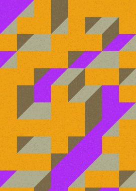 Soyut geometrik arkaplan. Edward Zajecs 2. Cubo 'nun 1971' deki uygulaması. Esasen 8 taştan oluşan bir Truchet fayans seti ve yerleştirme sanatı illüstrasyonu için kurallar 