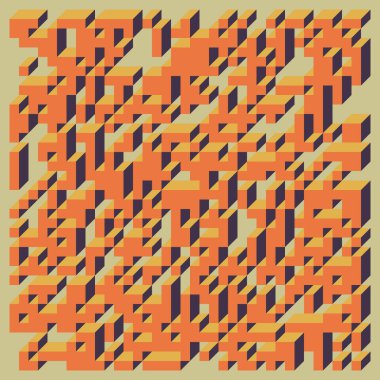 Edward Zajecs 2. Cubo 'nun 1971' deki uygulaması. Esasen 8 taştan oluşan bir Truchet fayans seti ve yerleştirme sanatı illüstrasyonu için kurallar  