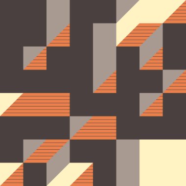 Soyut geometrik arkaplan. Edward Zajecs 2. Cubo 'nun 1971' deki uygulaması. Esasen 8 taştan oluşan bir Truchet fayans seti ve yerleştirme sanatı illüstrasyonu için kurallar 