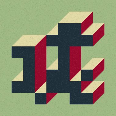 Soyut geometrik arkaplan. Edward Zajecs 2. Cubo 'nun 1971' deki uygulaması. Esasen 8 taştan oluşan bir Truchet fayans seti ve yerleştirme sanatı illüstrasyonu için kurallar 