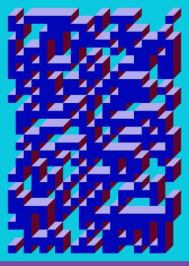 Edward Zajecs 2. Cubo 'nun 1971' deki uygulaması. Esasen 8 taştan oluşan bir Truchet fayans seti ve yerleştirme sanatı illüstrasyonu için kurallar  