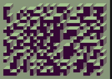 Edward Zajecs 2. Cubo 'nun 1971' deki uygulaması. Esasen 8 taştan oluşan bir Truchet fayans seti ve yerleştirme sanatı illüstrasyonu için kurallar  