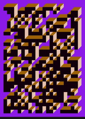 Edward Zajecs 2. Cubo 'nun 1971' deki uygulaması. Esasen 8 taştan oluşan bir Truchet fayans seti ve yerleştirme sanatı illüstrasyonu için kurallar  