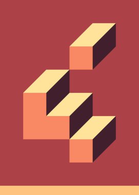 Edward Zajec 'in 1971' deki Il Cubo 'sunun uygulanması. Esasen 8 taştan oluşan bir Truchet fayans seti ve yerleştirme sanatı illüstrasyonu için kurallar